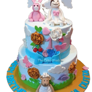 First Year Animal Friends Garden Cake